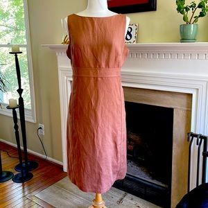 Ann Taylor Linen mocha dress size 14.
